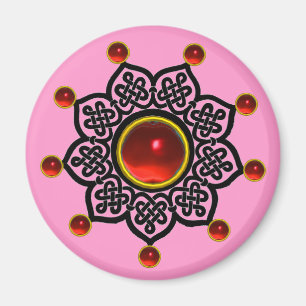 GOTHIC SUN Red Ruby Gem Magnet