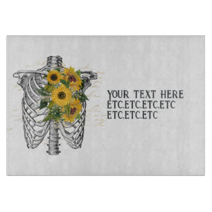 Gothic Sunflower Skeleton Cutting Board