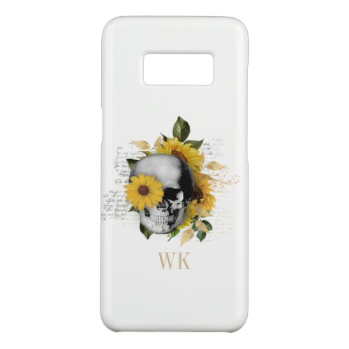 Gothic Sunflower Skull Monogram Case_Mate Samsung Galaxy S8 Case