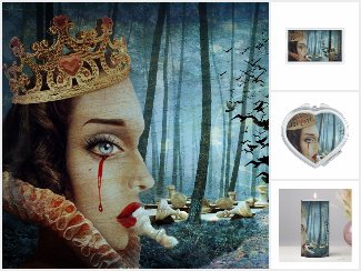 Gothic Surreal Unique Collage Sad Queen of Hearts