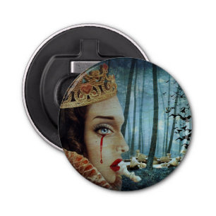 Gothic Surreal Unique Collage Sad Queen of Hearts Bottle Opener