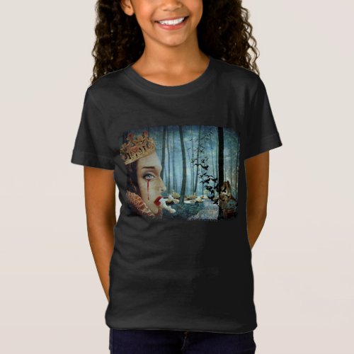 Gothic Surreal Unique Collage Sad Queen of Hearts T_Shirt