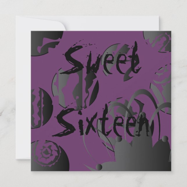Gothic Sweet Sixteen Invitation- Customize Invitation (Front)