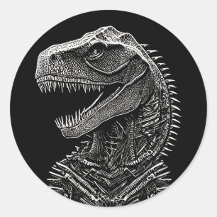 Gothic T-Rex Dinosaur Classic Round Sticker