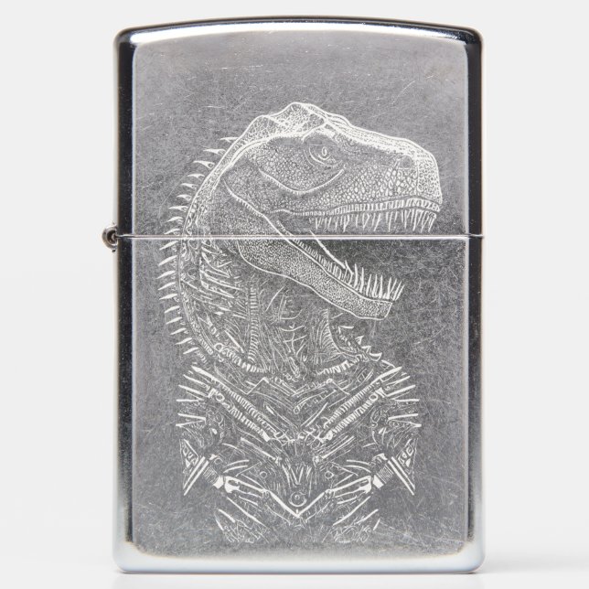 Gothic T-Rex Dinosaur Zippo Lighter (Front)