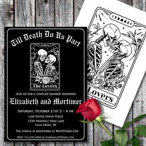 Gothic Tarot Card Couples Shower Invitation