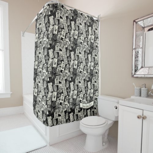 Gothic Tarot Card Witchcraft Divination Alt Decor Shower Curtain