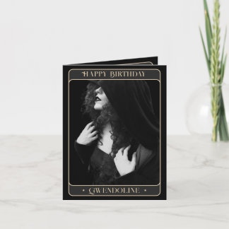 Gothic Tarot Photo Black Gold Birthday Card