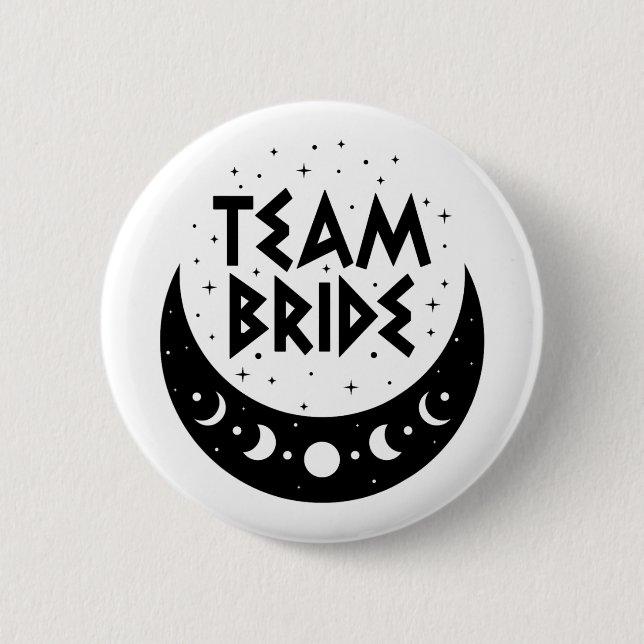 Gothic Team Bride Coven Wedding Bachelorette Party Button (Front)
