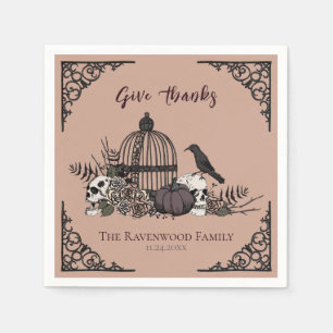 Gothic Thanksgiving Victorian Give Thanks Napkins