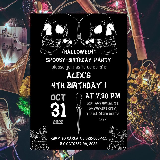 gothic theme, halloween birthday party invitation (Creator Uploaded)