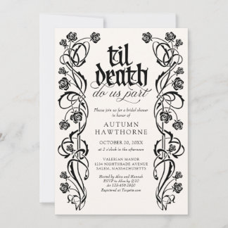 Gothic Til Death Bridal Shower Invitation