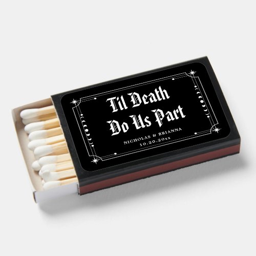 Gothic Til Death Do Us Part Halloween Wedding Matchboxes