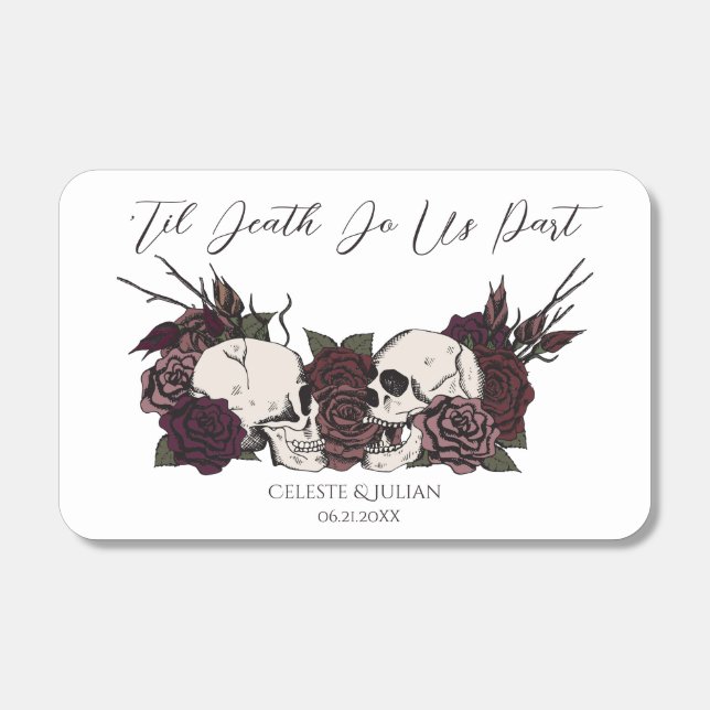 Gothic Til Death Do Us Part Skulls & Dark Roses Matchboxes (Front)