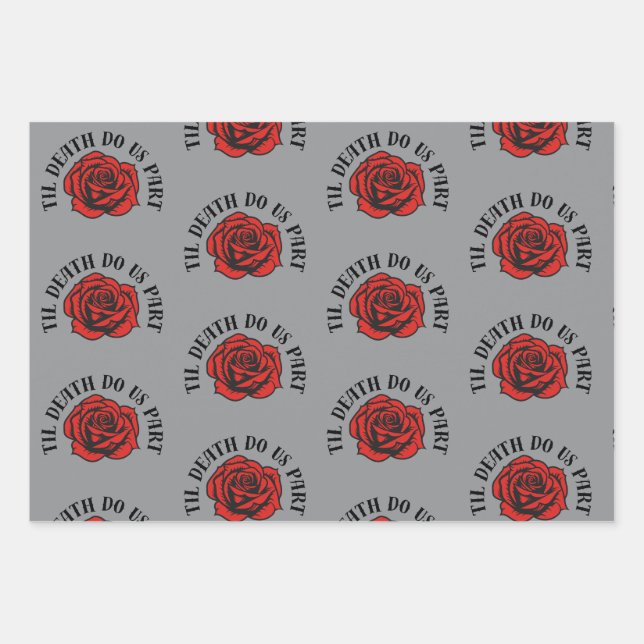 Gothic Til Death do us part wrapping paper (Front)