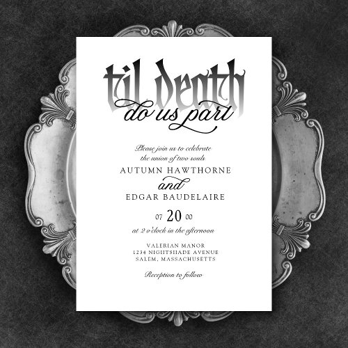 Gothic Til Death Wedding Invitation