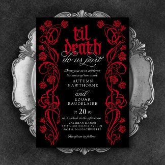 Gothic Til Death Wedding Invitation
