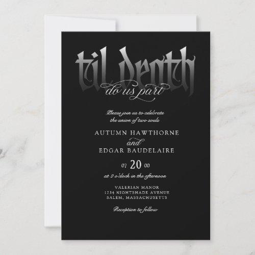 Gothic Til Death Wedding Invitation