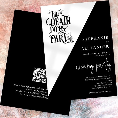 Gothic Till Death Do Us Part Evening Party Wedding Invitation