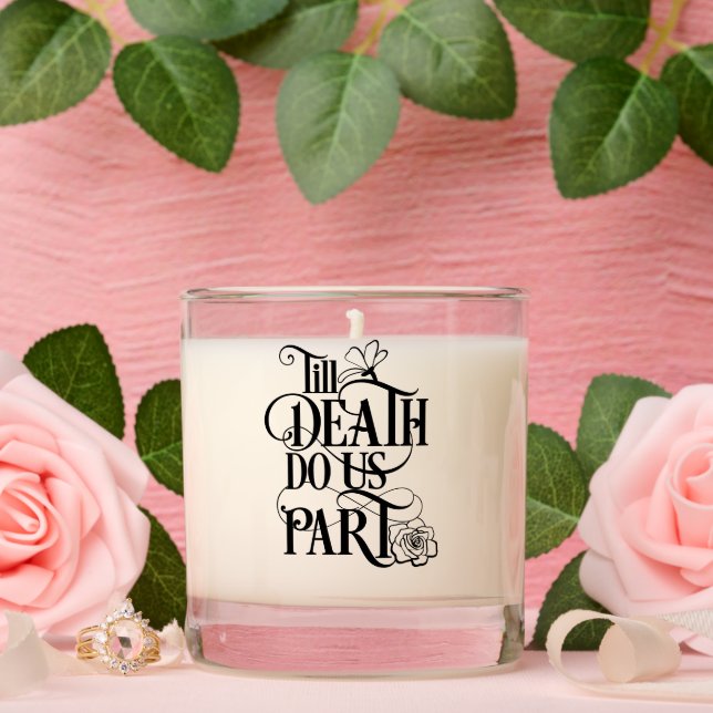 Gothic Till Death Do Us Part Names Date Wedding Scented Candle (Wedding)