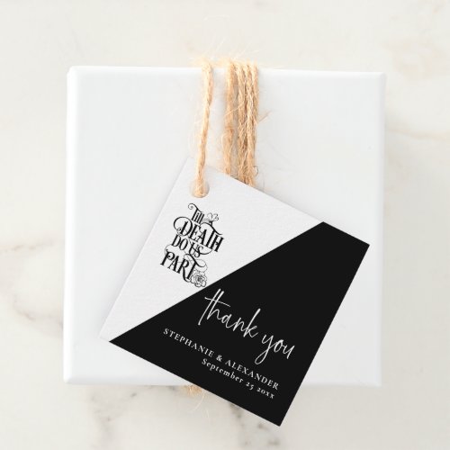 Gothic Till Death Do Us Part  Wedding Thank You Favor Tags