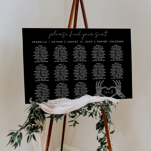 Gothic Till Death Halloween Wedding Seating Chart Foam Board