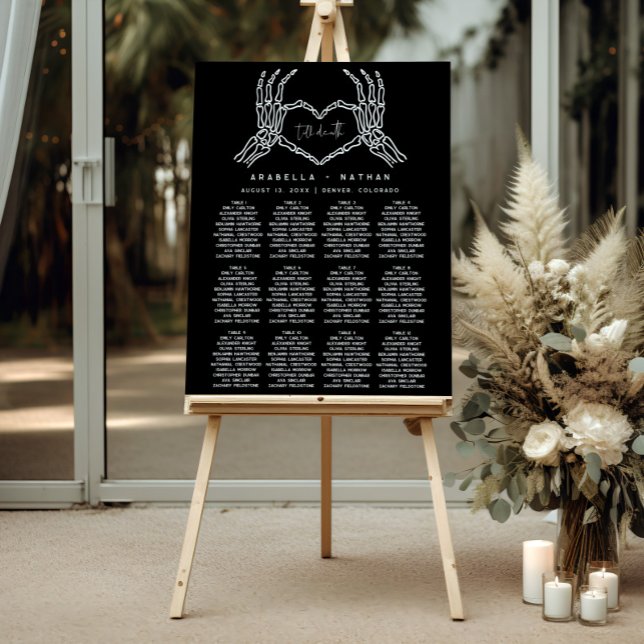 Gothic Till Death Halloween Wedding Seating Chart Foam Board (Creator Uploaded)