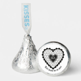 Gothic Till Death Monogram Lace Heart BlackWedding Hershey®'s Kisses®