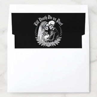 Gothic Till Death Skeleton Couple Wedding Envelope Liner