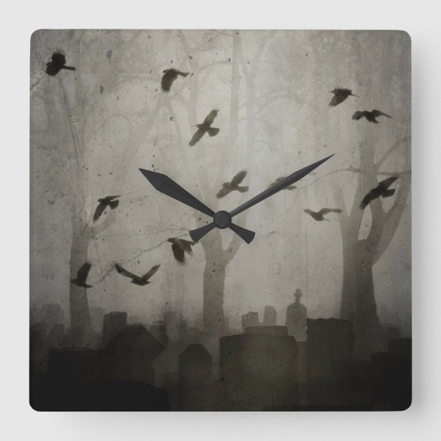 Gothic Time Square Wall Clock (Front)