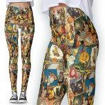 Gothic Traditional Vintage Halloween Greetings Leggings<br><div class="desc">These leggings have a pattern made up out of Victorian greeting cards and cute stickers,  witches,  pumpkins and frightened children.</div>