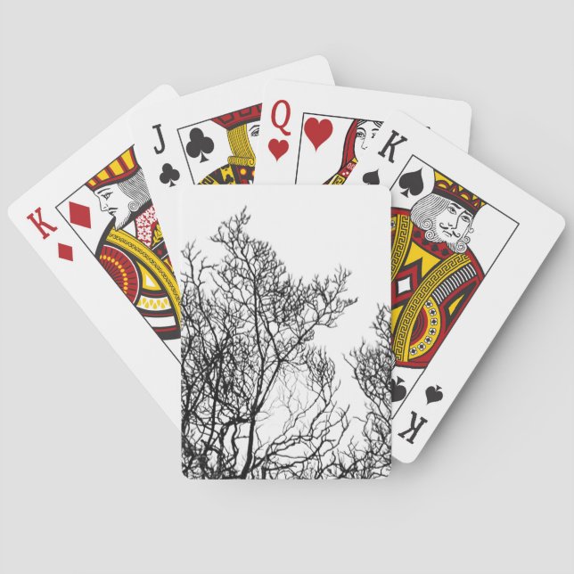 Gothic Tree Black and White Poker Cards (Back)