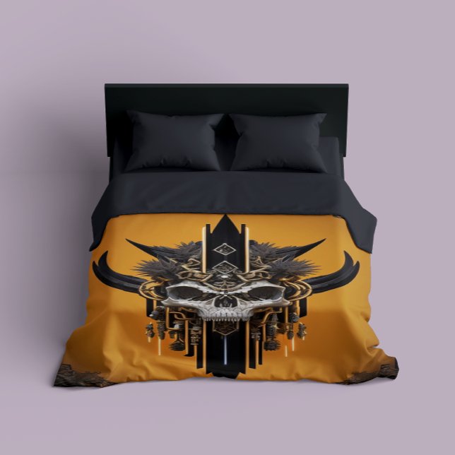 Gothic Tribal Skull Duvet Cover (Creator Uploaded)