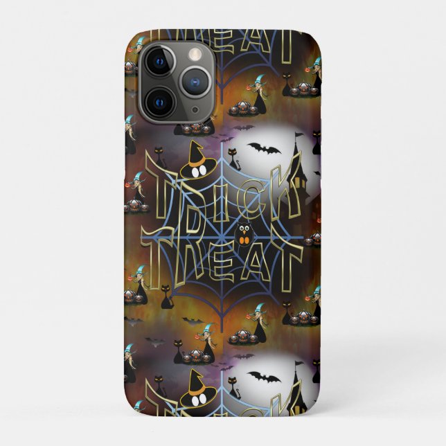 Gothic trick-or-treat spiderweb repeat Case-Mate iPhone case (Back)