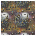 Gothic trick-or-treat spiderweb repeat fabric