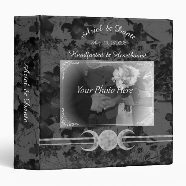 Gothic Triple Moon Handfasting  Ste 3 Ring Binder (Front/Spine)
