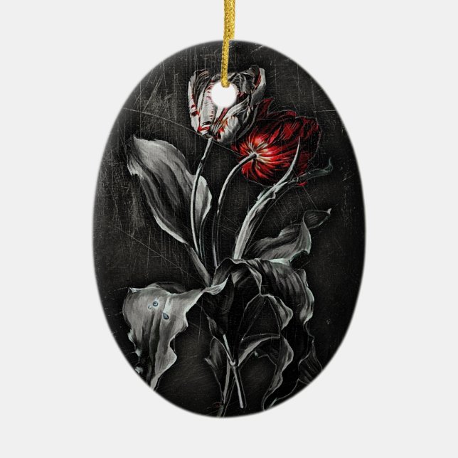 Gothic Tulips Ceramic Ornament (Front)
