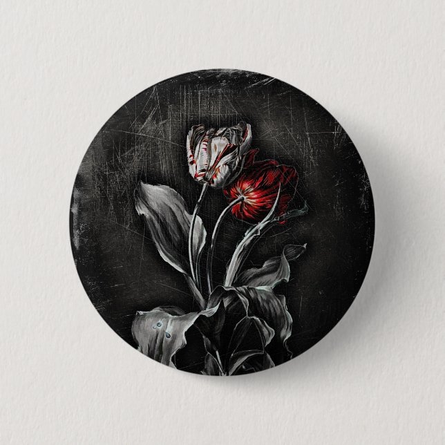 Gothic Tulips Pinback Button (Front)