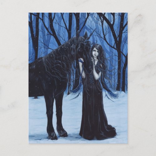 Gothic Unicorn and Fairy Postcard