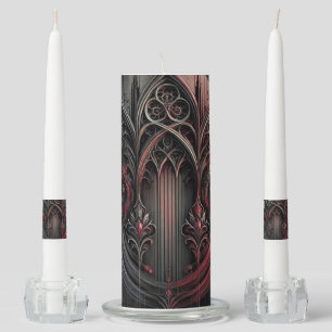 Gothic Unity Candle Set – Elegant Ceremony Accents