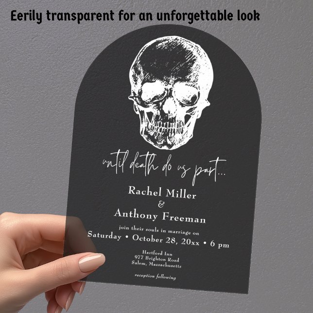 Gothic Until Death Skull Arch Wedding Acrylic Invitations (Creator Uploaded)