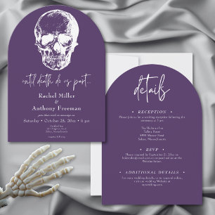 Gothic Until Death Skull Arch Wedding Two Sided Invitation