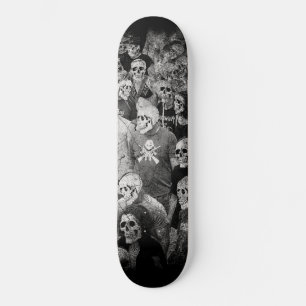 Gothic Urban Night Skull Crowd Skateboard