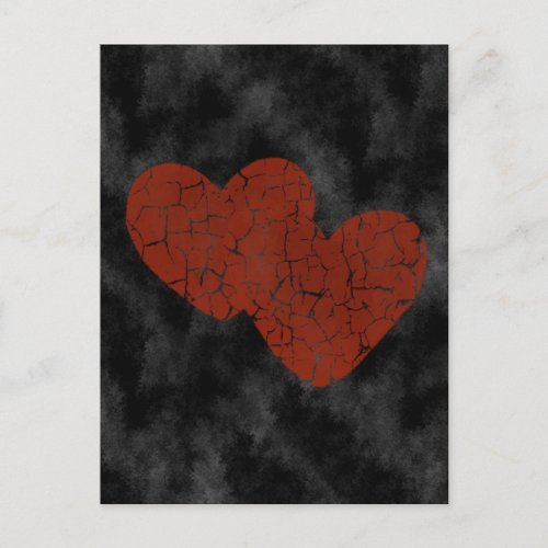 Gothic Valentine Broken Hearts Postcard