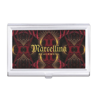 Gothic Valentine Gold Hearts Dark Arts Business Card Case
