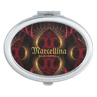 Gothic Valentine Gold Hearts Dark Arts Compact Mirror