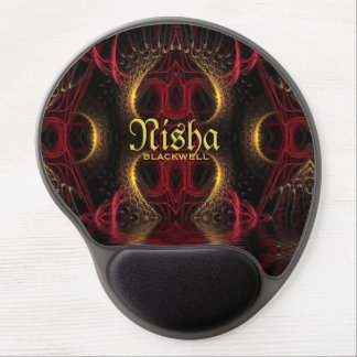 Gothic Valentine Gold Hearts Dark Arts Gel Mouse Pad