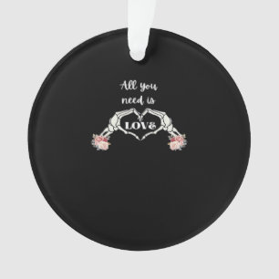 Gothic Valentines Classic - Skeleton Hands Heart Ornament