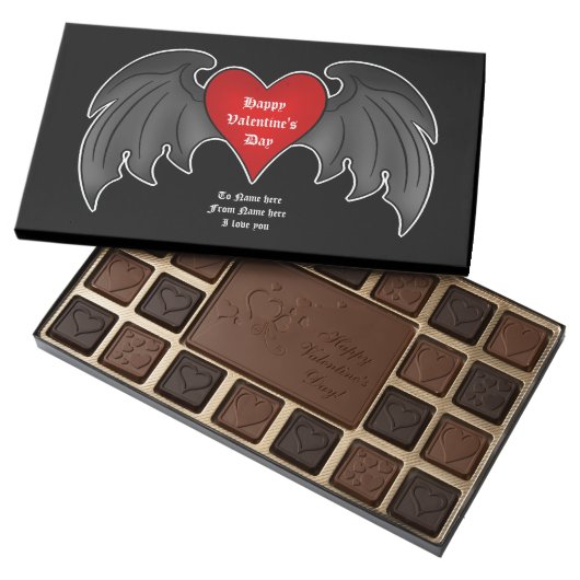 Gothic Valentines Day Assorted Chocolates (Opened)
