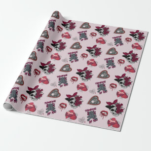 Gothic Valentine's Day Pink Goth Wrapping Paper